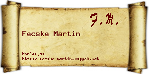 Fecske Martin névjegykártya